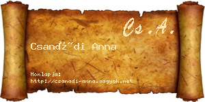 Csanádi Anna névjegykártya