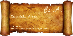 Csanádi Anna névjegykártya